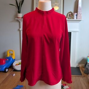Banana Republic Red Long Sleeve Dress
